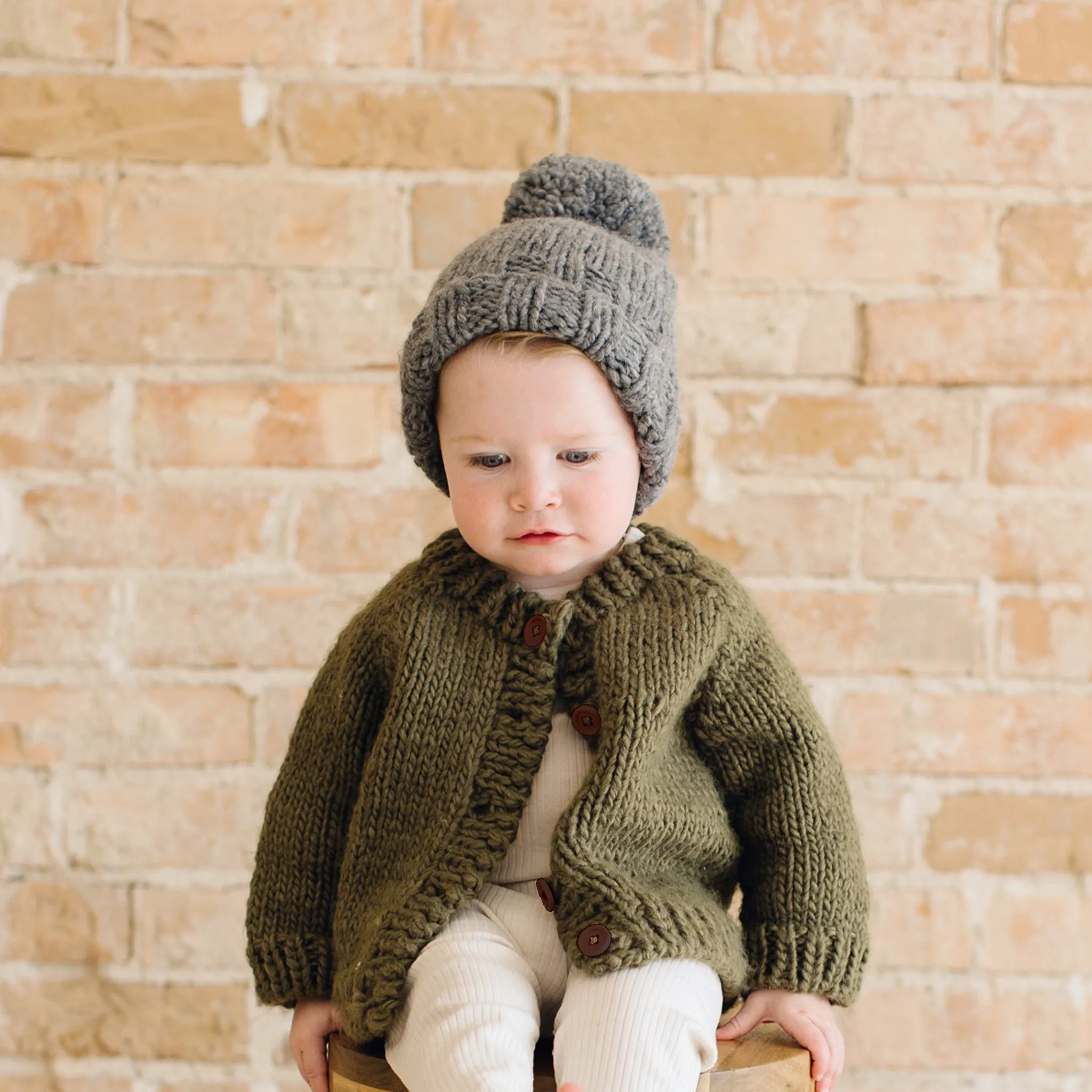 The Classic Cohen Cardigan - Olive - BABY