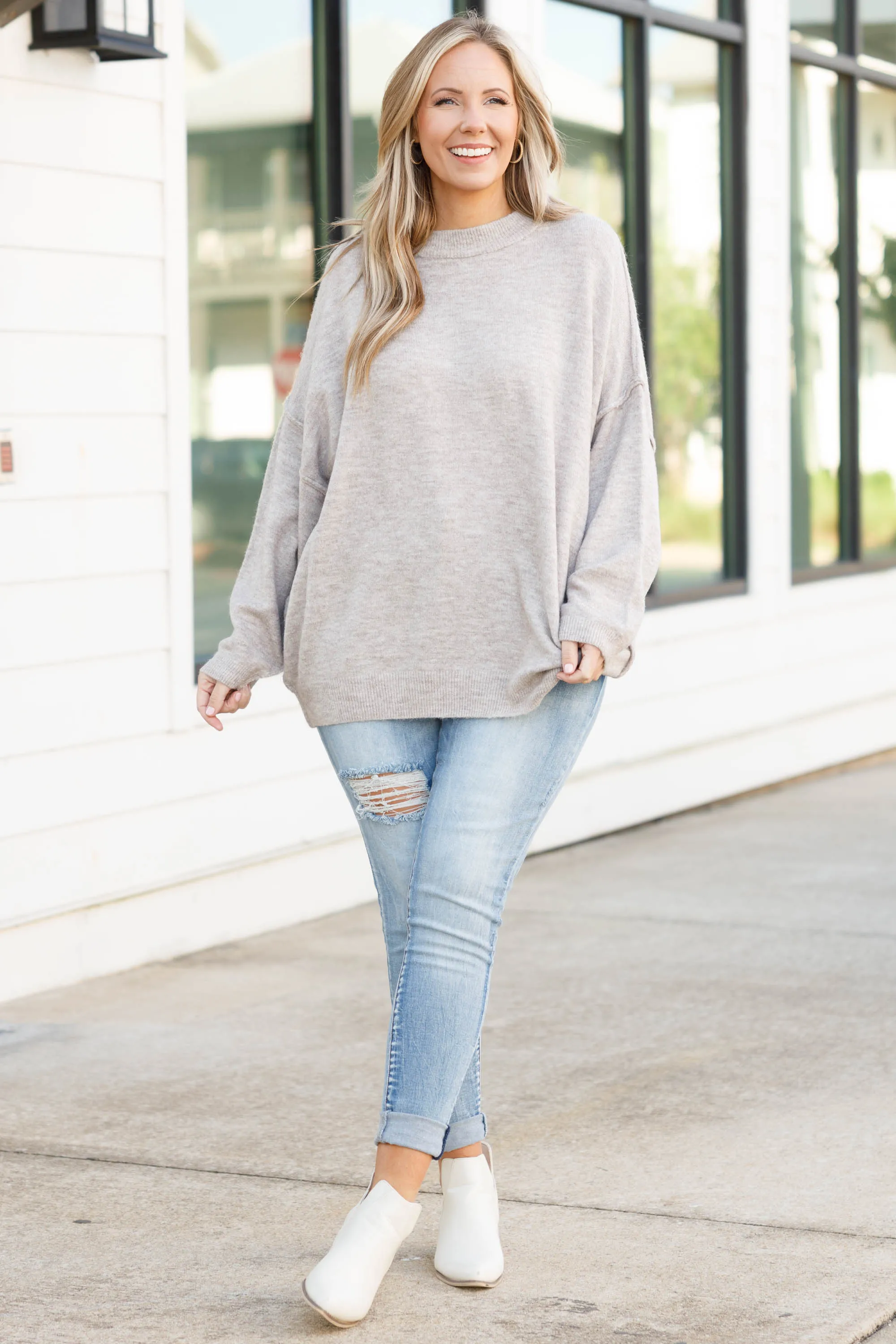 Too Comfy Sweater, Heather Mocha