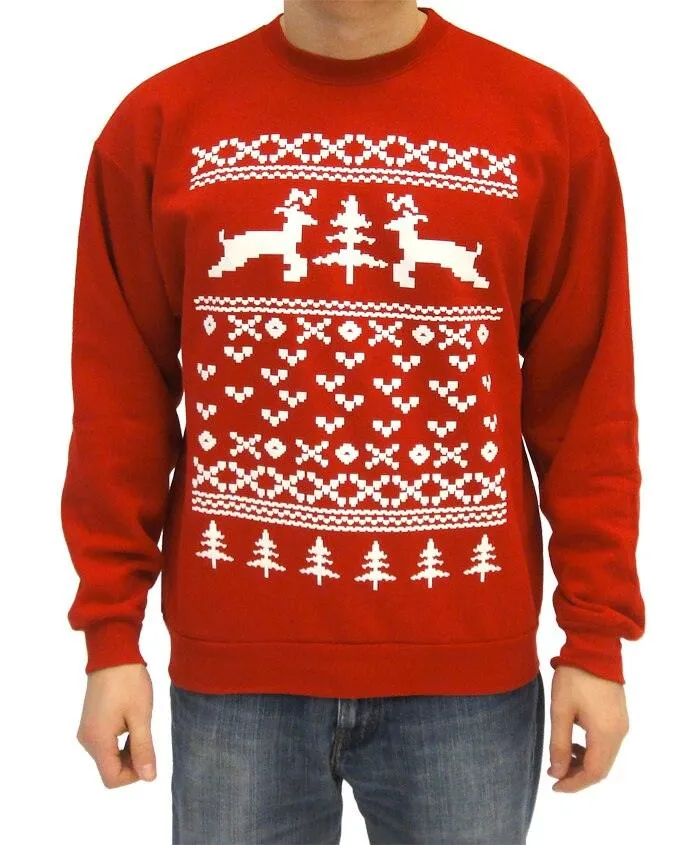 Two Prancing Reindeer XOXO Tree & Heart Sweatshirt