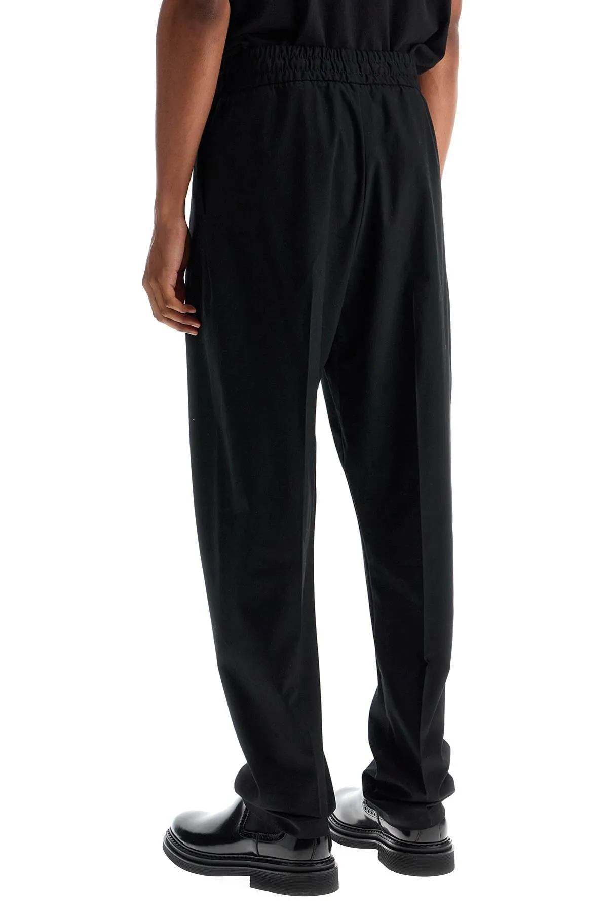 Wide-Leg Cotton-Wool Trousers