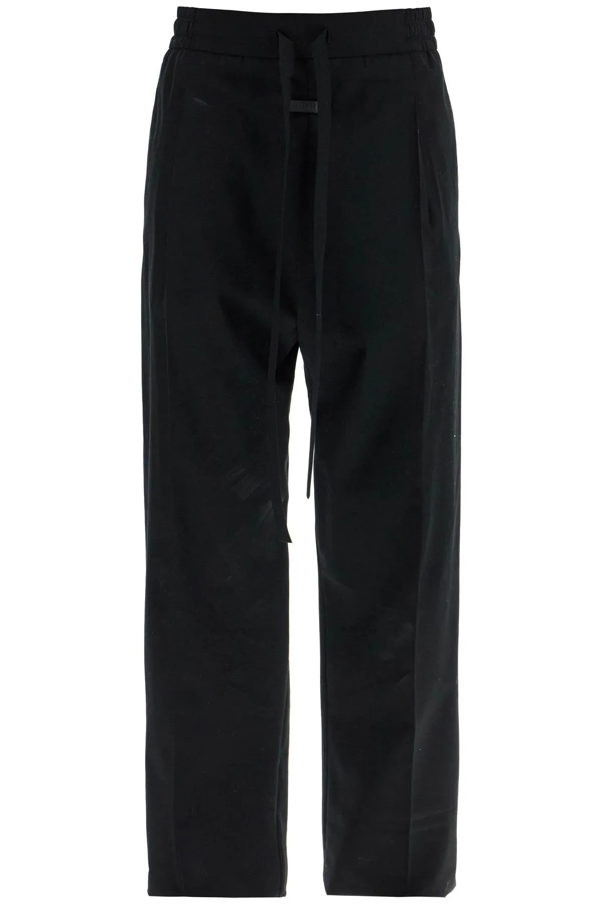 Wide-Leg Cotton-Wool Trousers