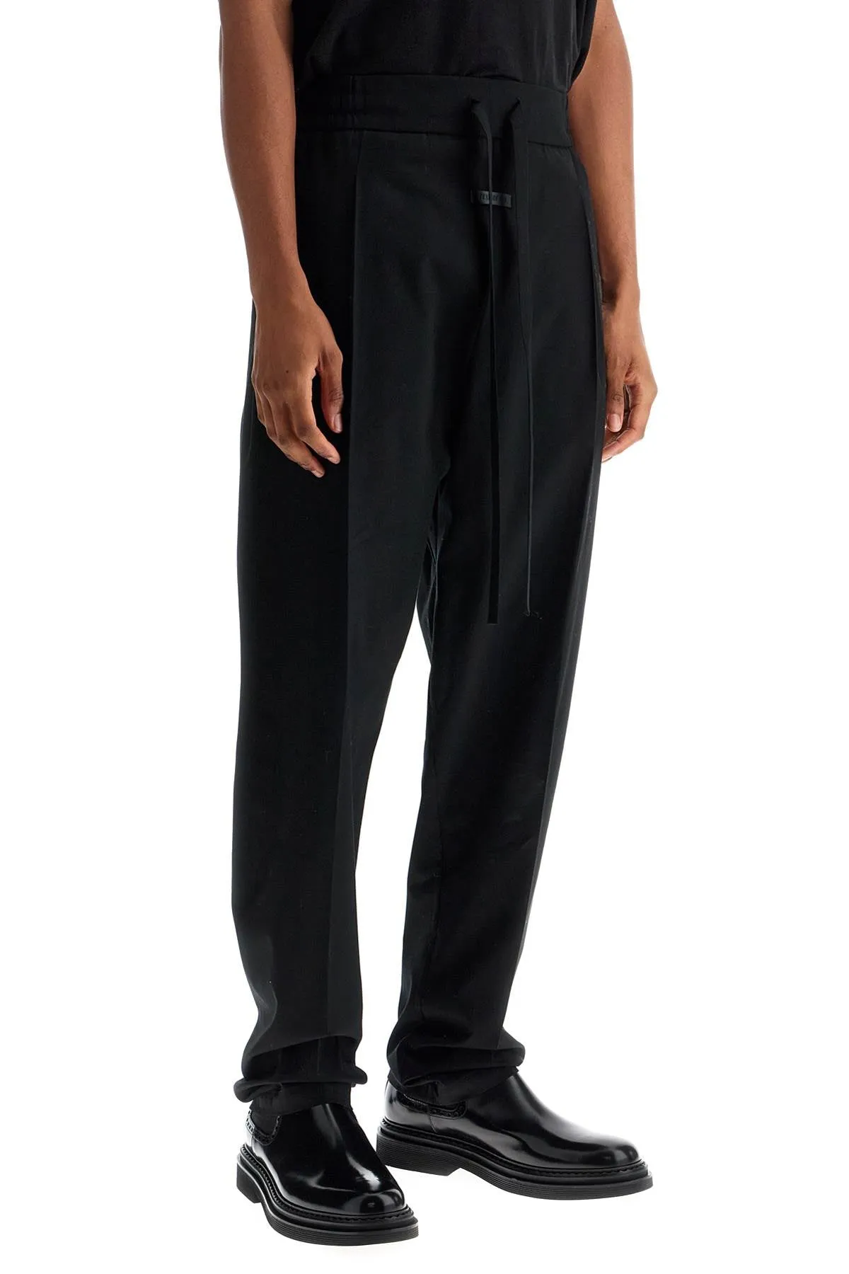 Wide-Leg Cotton-Wool Trousers