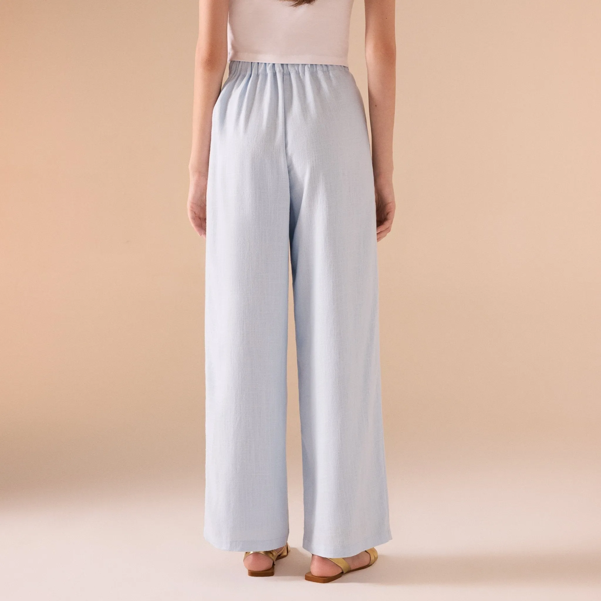 Wide Leg Linen Trouser