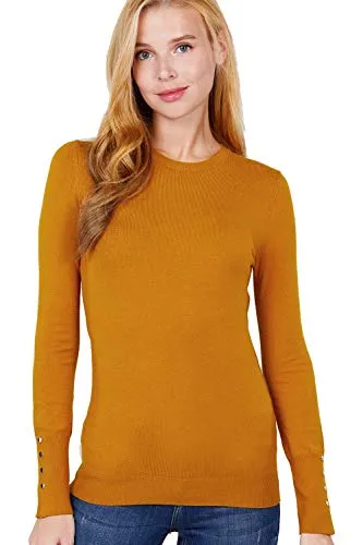 Women Long Sleeve With Snap Button Detail Crew Neck Viscose Lounge Sweater