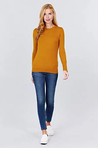 Women Long Sleeve With Snap Button Detail Crew Neck Viscose Lounge Sweater